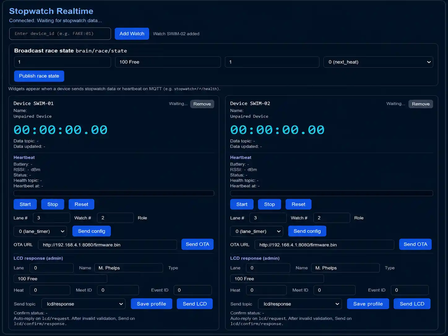ESP32-S3 Smart Sports Stopwatch with Go Backend